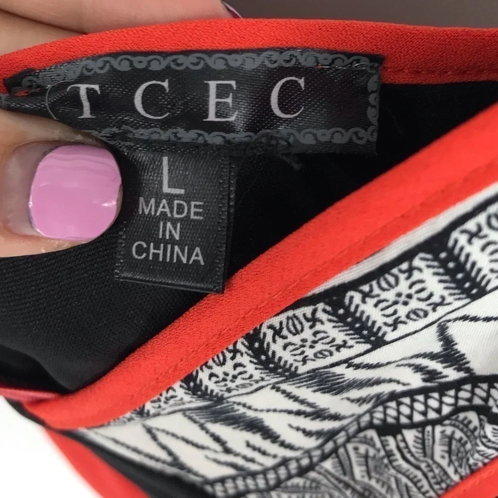 TCEC Color Block‎ Red Mini Dress - Picture 4 of 9